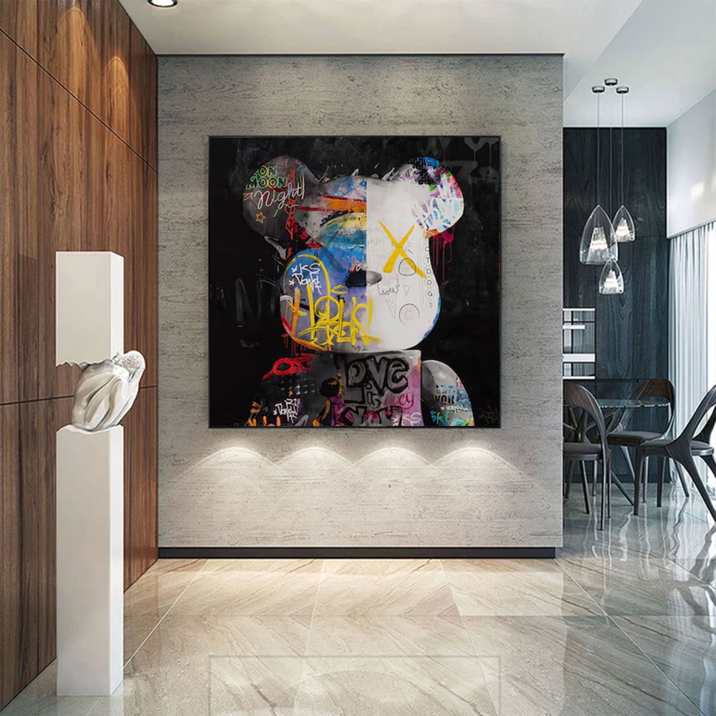 Neon Mind Graffiti Abstract Portrait Painting