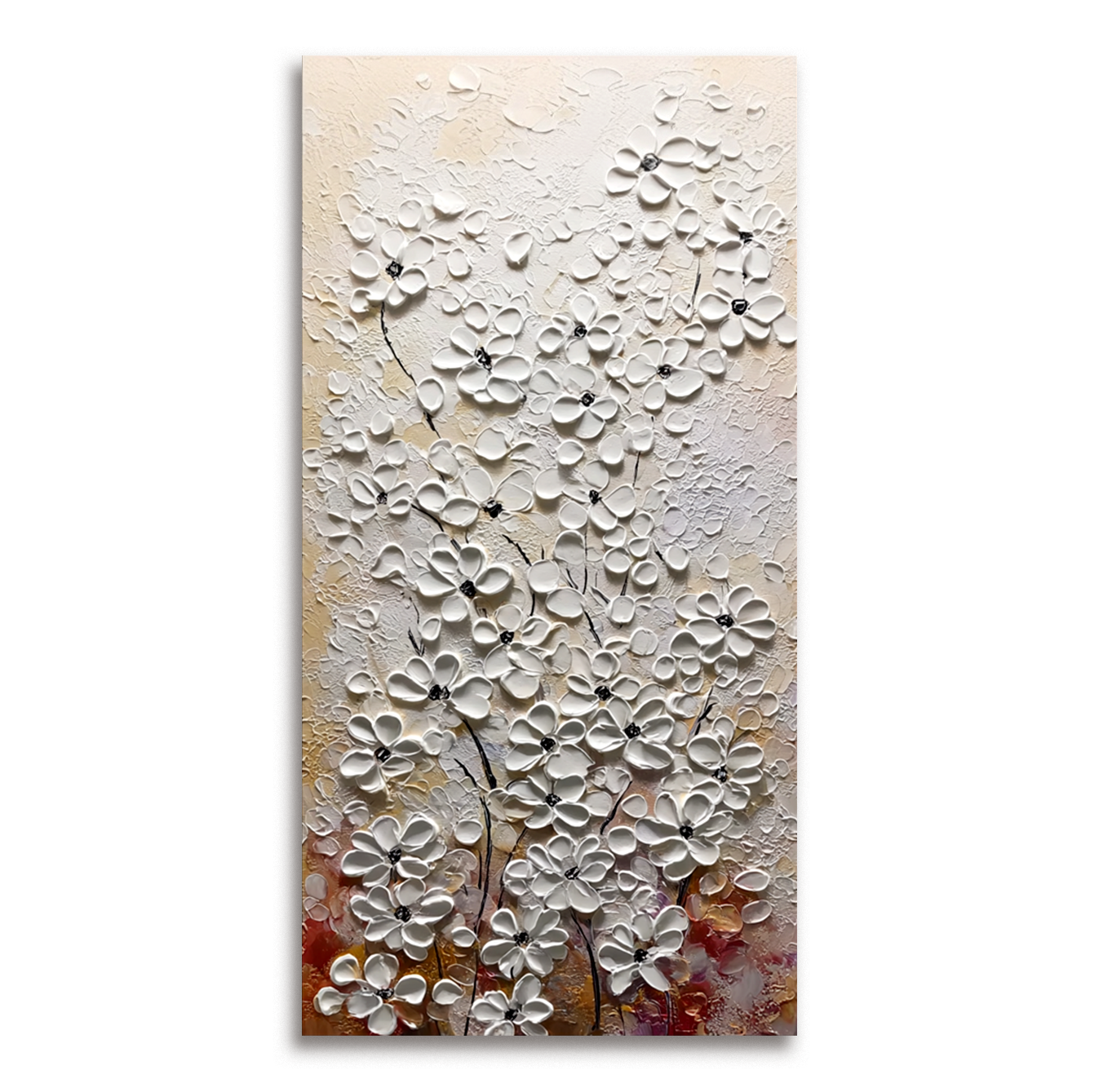 White Floral Textured Painting #ART40
