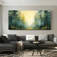 Sunlit Green Haven Forest Painting