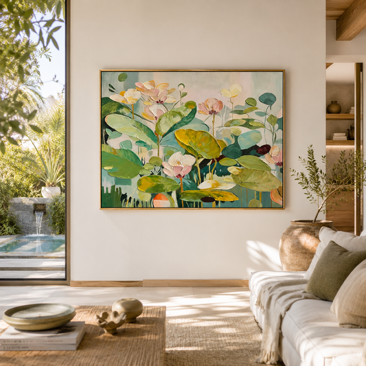 Green Floral Abstract Painting #AR039