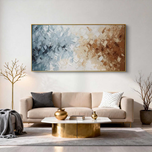 Coastal Hues Gradient Impasto Canvas Art