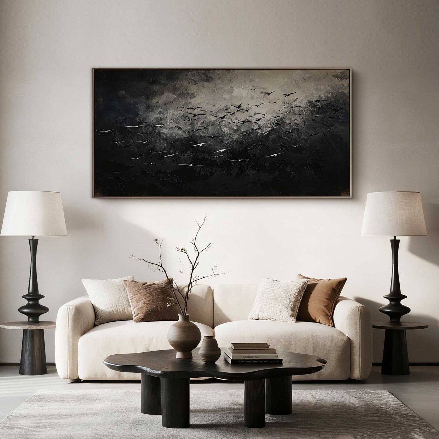 Nocturnal Flight Abstract Canvas Painting