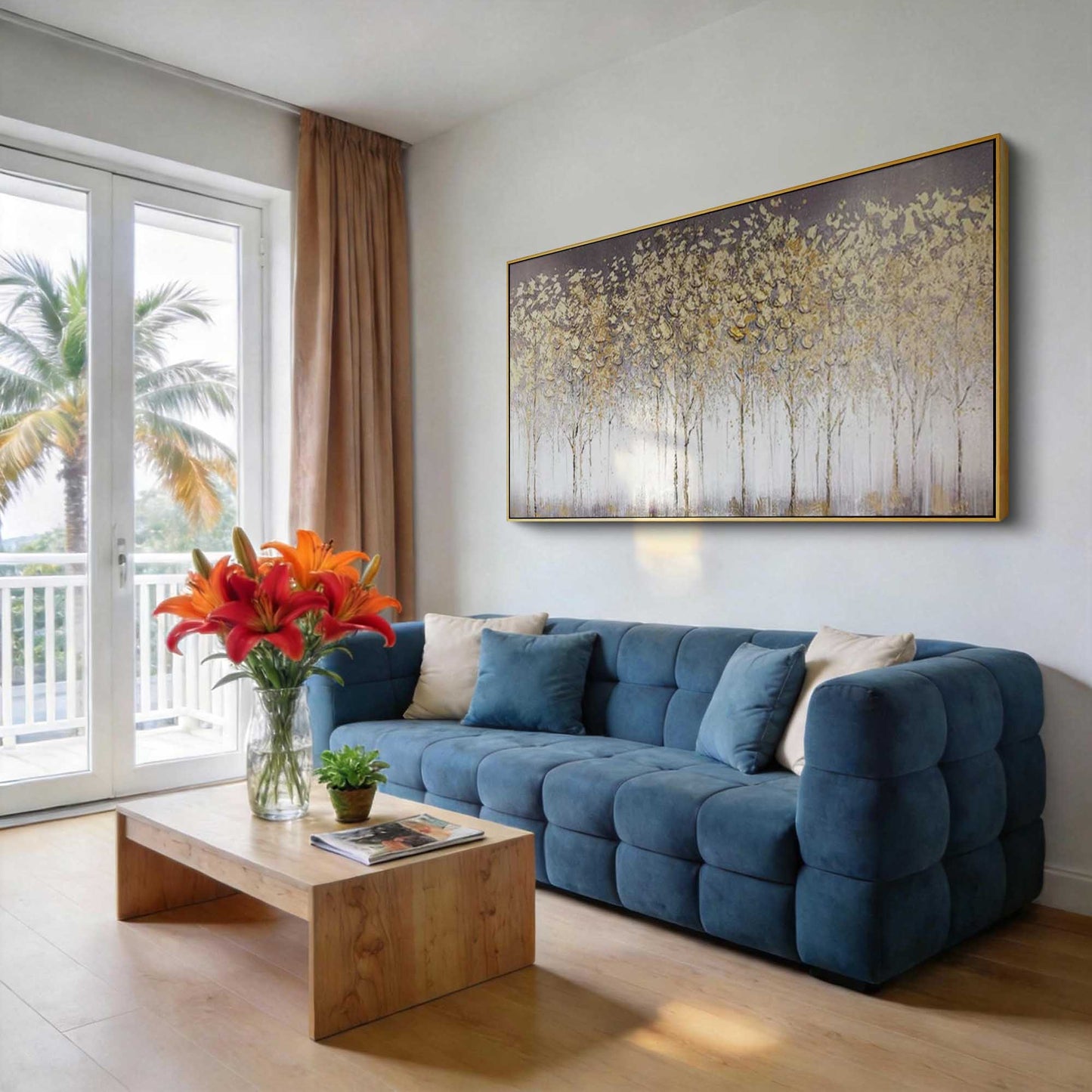Gilded Aspen Grove Impasto Wall Art