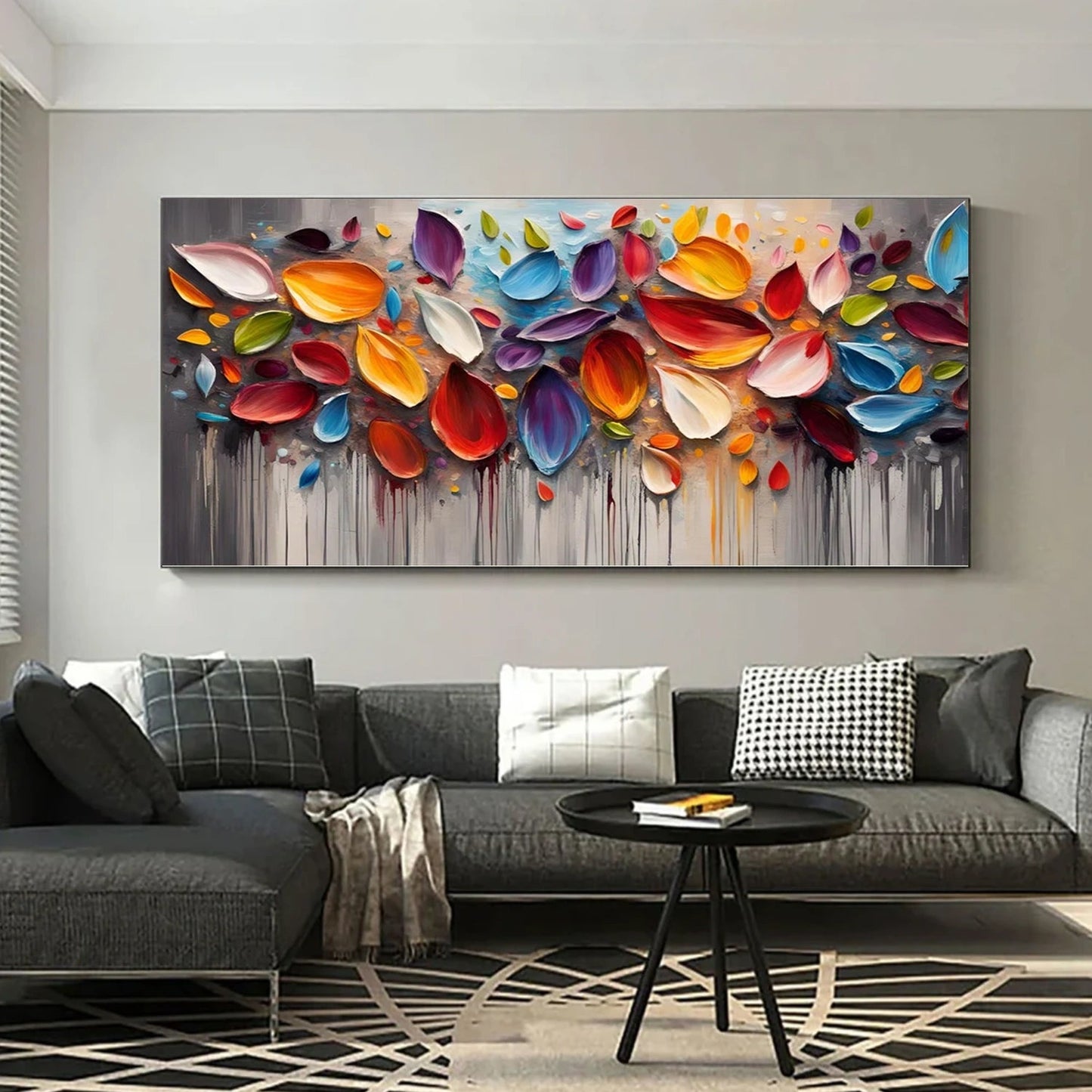 Petal Symphony Colorfall Abstract Painting