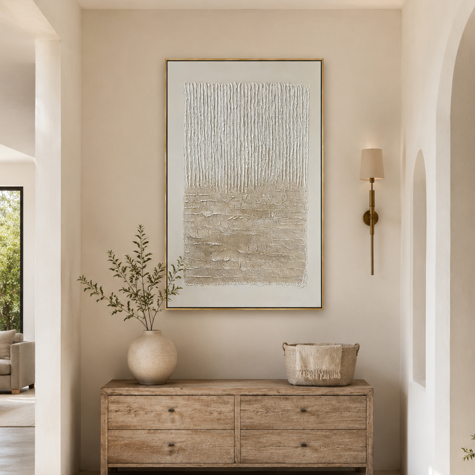 Neutral Cascade Wabi Sabi Canvas Art