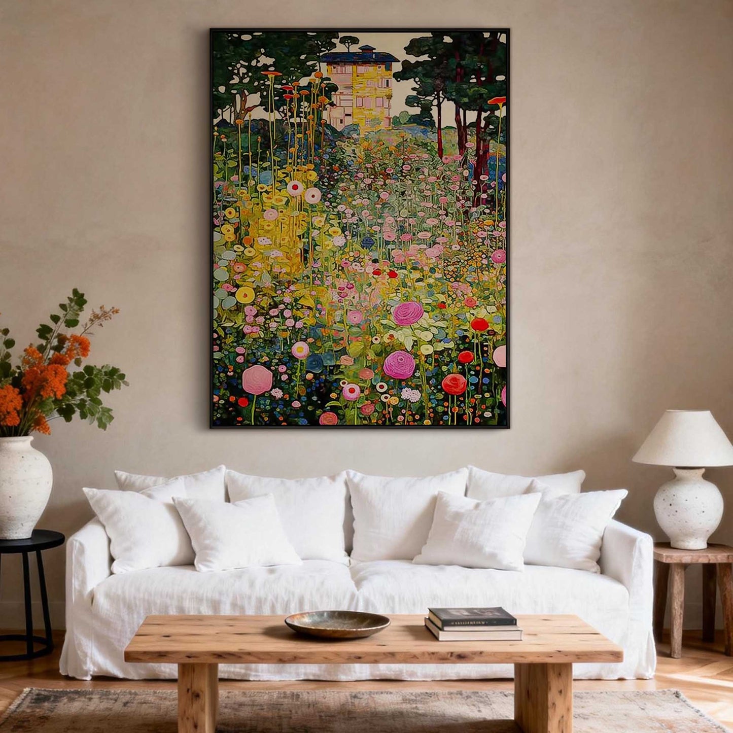 Enchanted Garden Klimt-Inspired Canvas Art