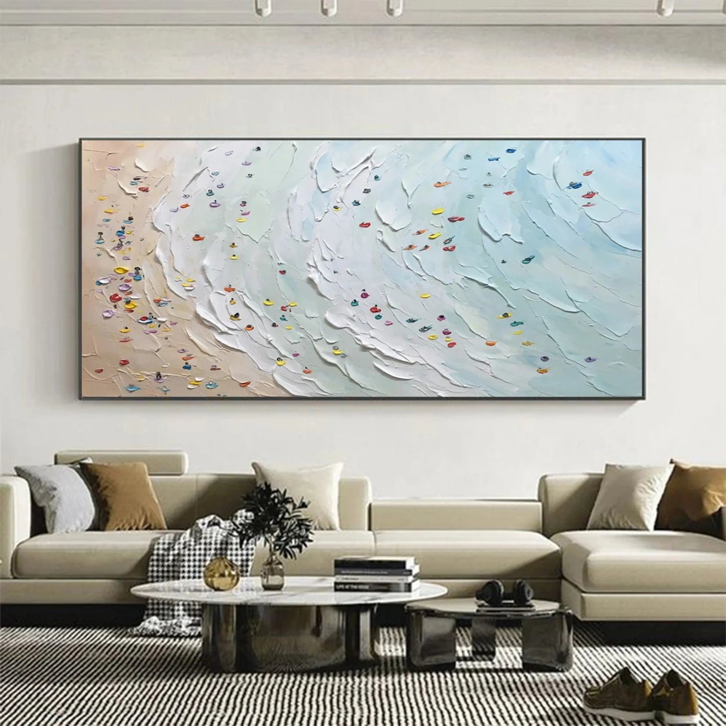 Seaside Harmony-Pastel Beach Painting