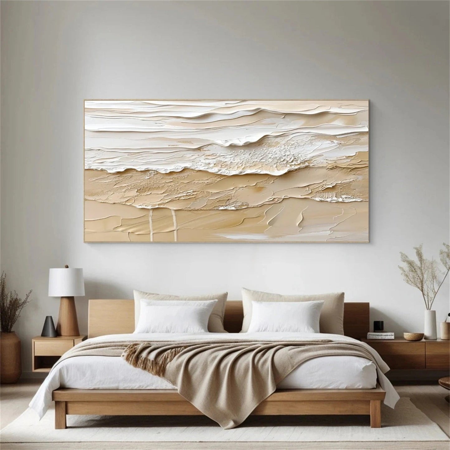 Sand Dune Beige Textured Abstract Painting