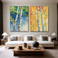 Set of 2 Autumn Light Birch Diptych Painting