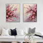 Set of 2 Soft Blush Petal Motion Floral Diptych Painting