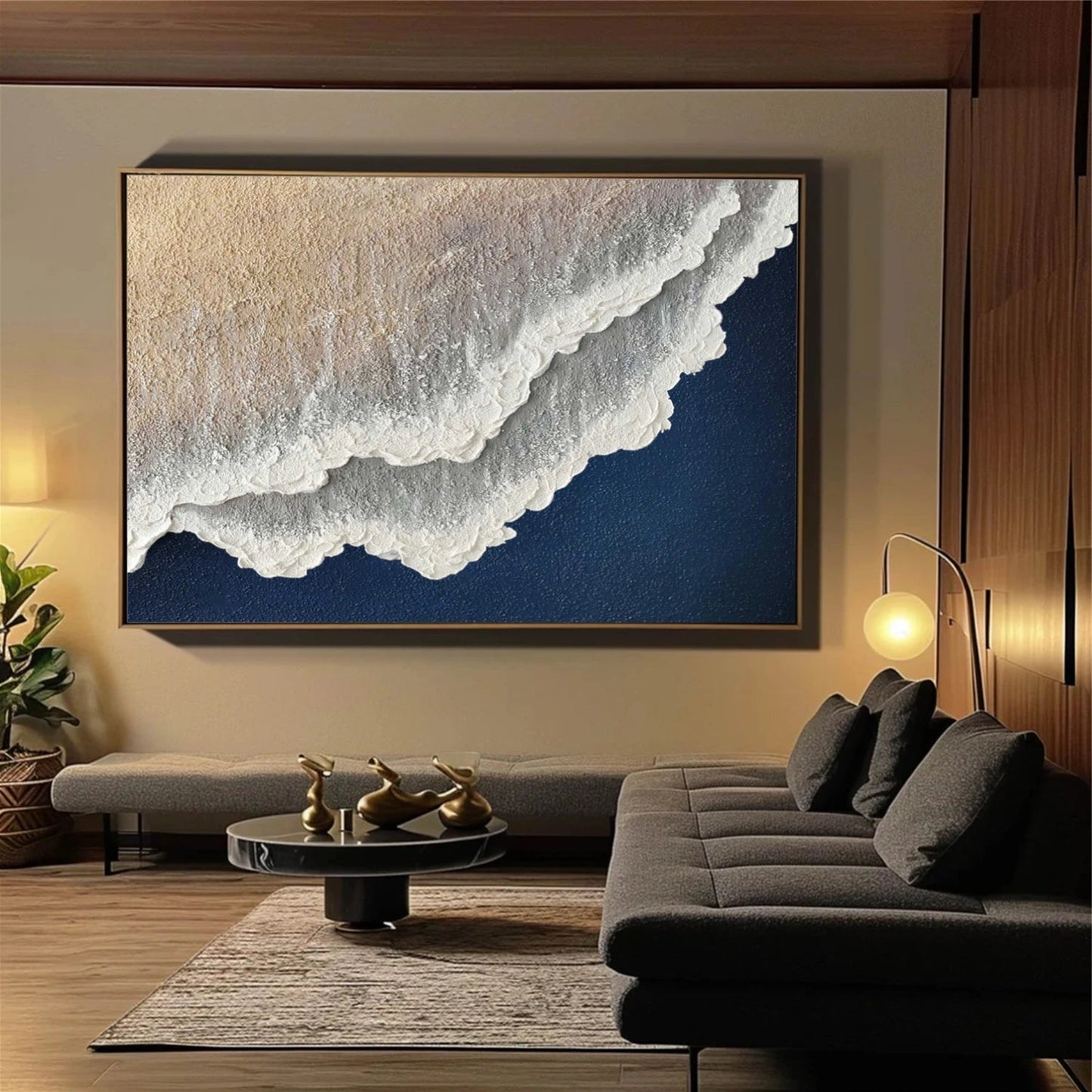 Ivory Breaker Blue Abstract Seascape Painting