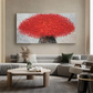 Crimson Harmony Red Tree Abstract Painting