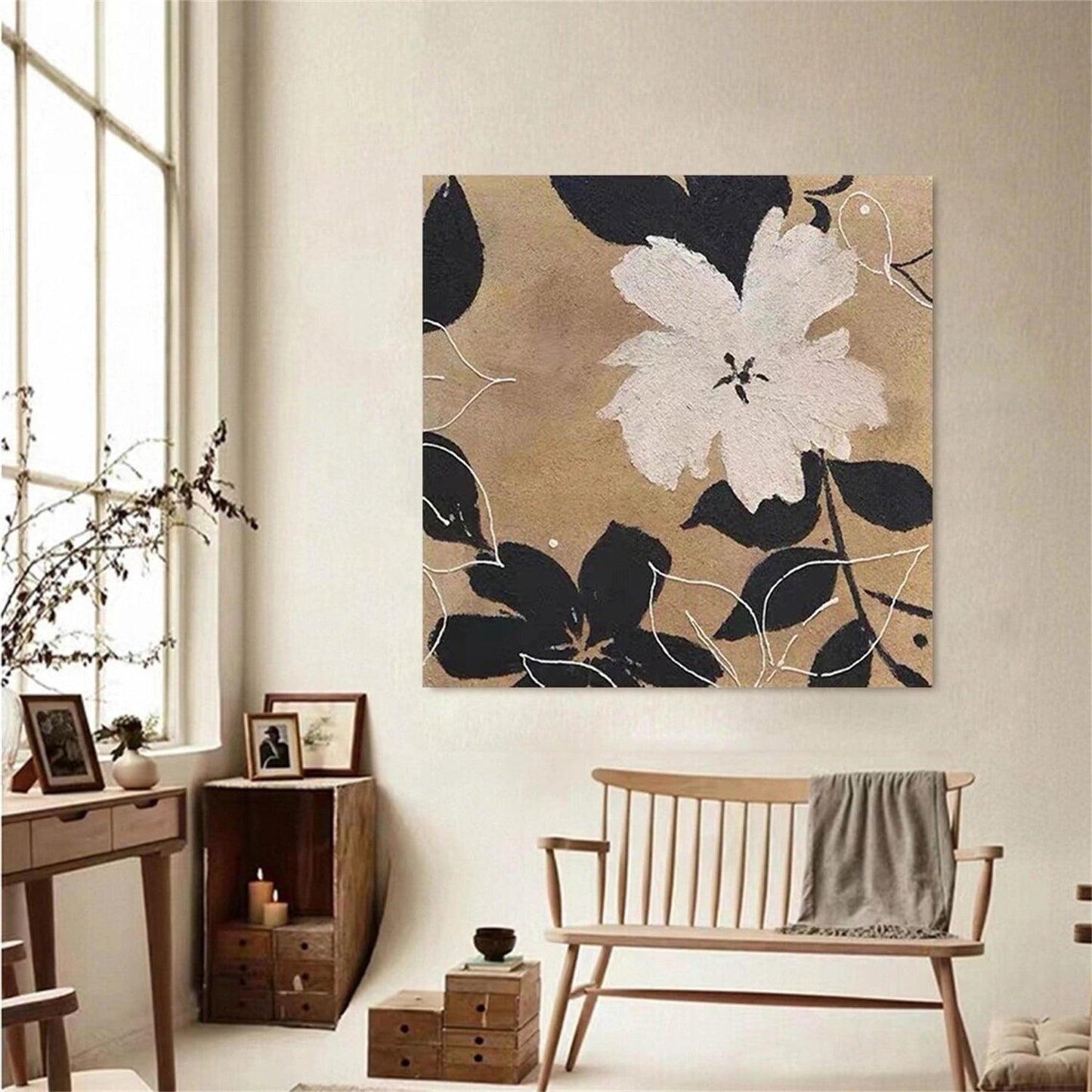 Quiet Ink Blossom Abstract Painting