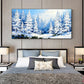 Silent Frost Pine Forest Abstract Painting