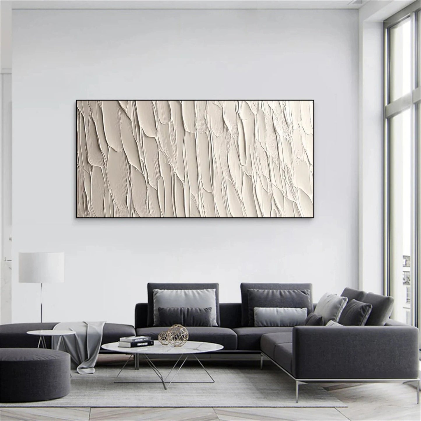 Ivory Rhythm Textured Abstract Painting