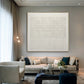 Moonlit White Relief Grid Abstract Painting