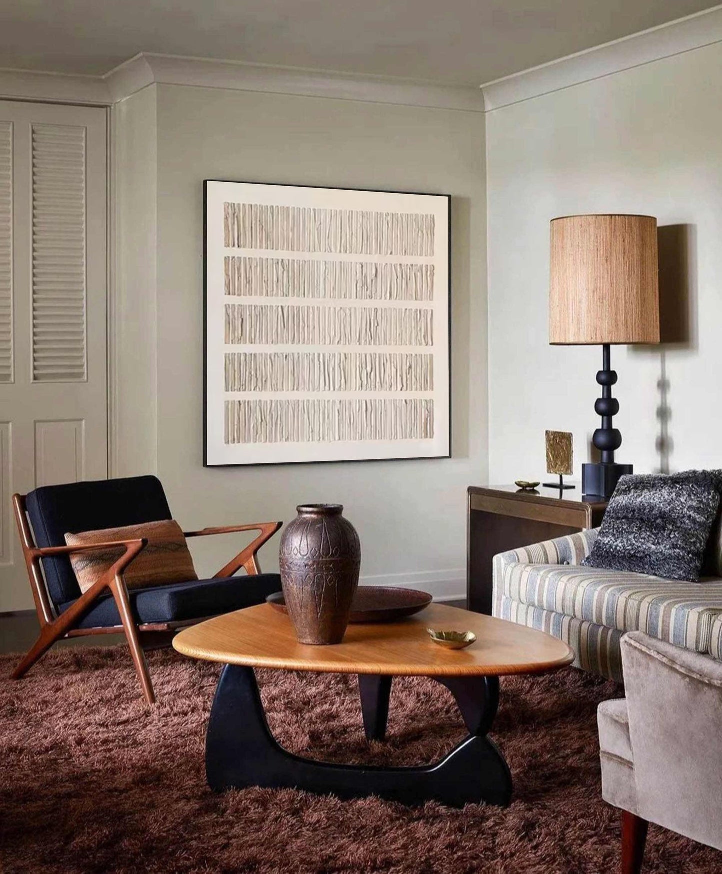 Quiet Rhythm Linear Abstract Painting