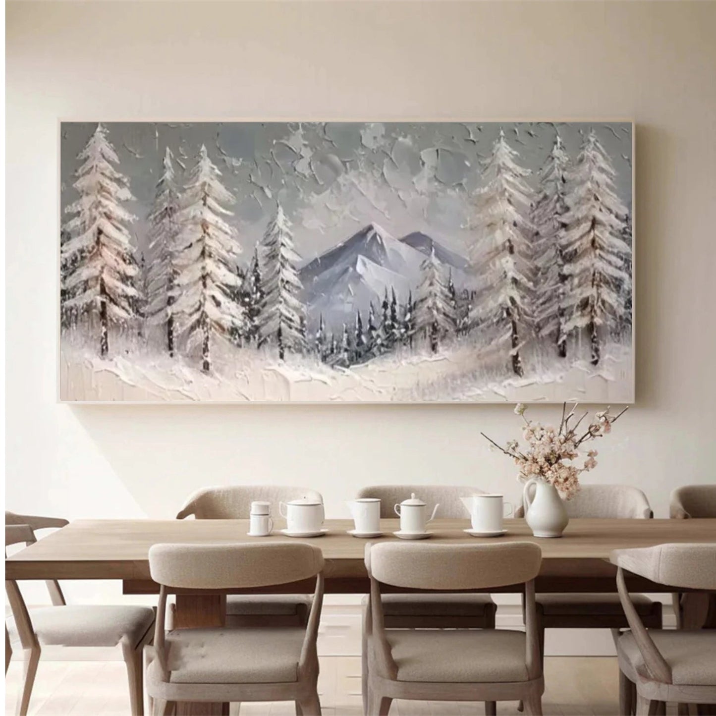 Winter Crest Snowy Forest Painting
