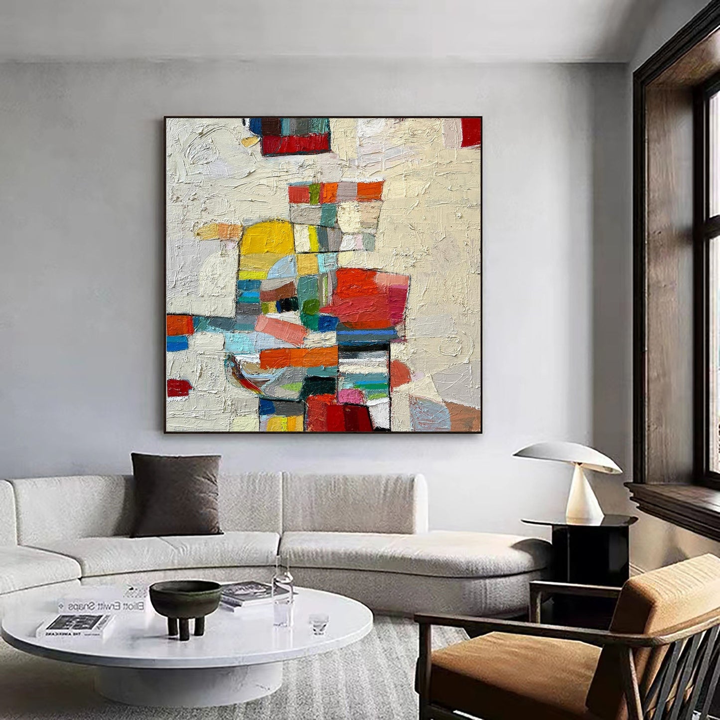 Chromatic Balance Geometric Abstract Painting
