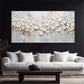 Soft Petal Drift White Floral Abstract Painting