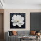 Ivory Bloom Textured Floral Painting
