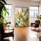 Verdant Whisper Floral Abstract Painting