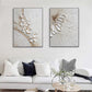Set of 2 Ivory Whisper Textured Floral Abstract Painting