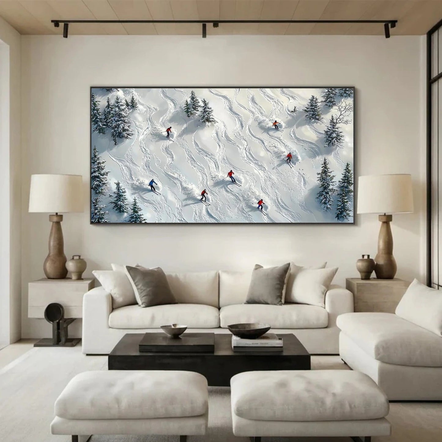 Winter Ski Tracks – Snow Landscape Painting