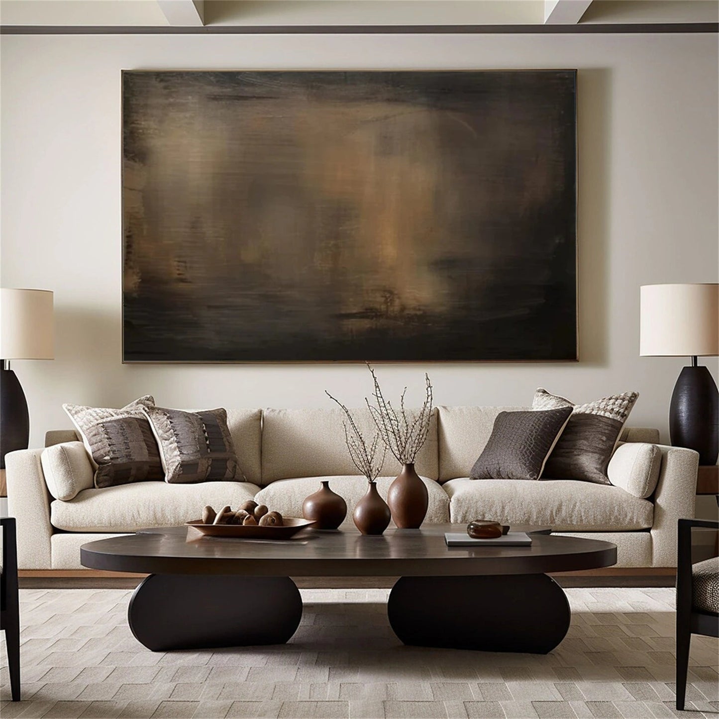 Midnight Ember – Dark Ambience Abstract Painting