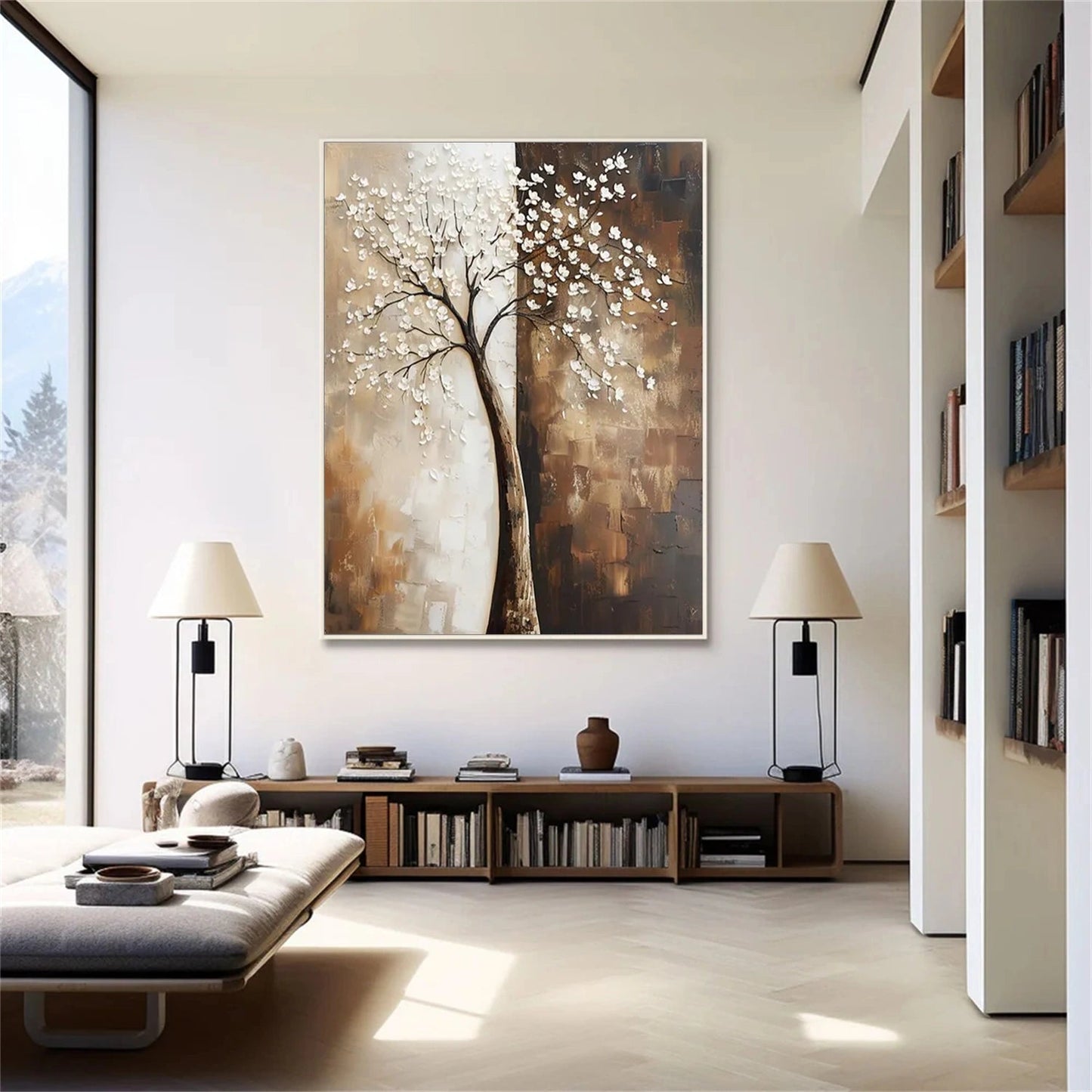 Ivory Divide Blossom Tree Painting