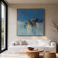 Cobalt Horizon Abstract Cityscape