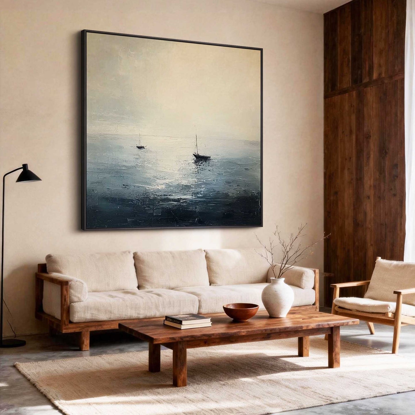 Misty Harbor Sailboat Painting
