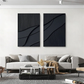 Midnight Rhythm Black Abstract Wall Art Set Set of 2