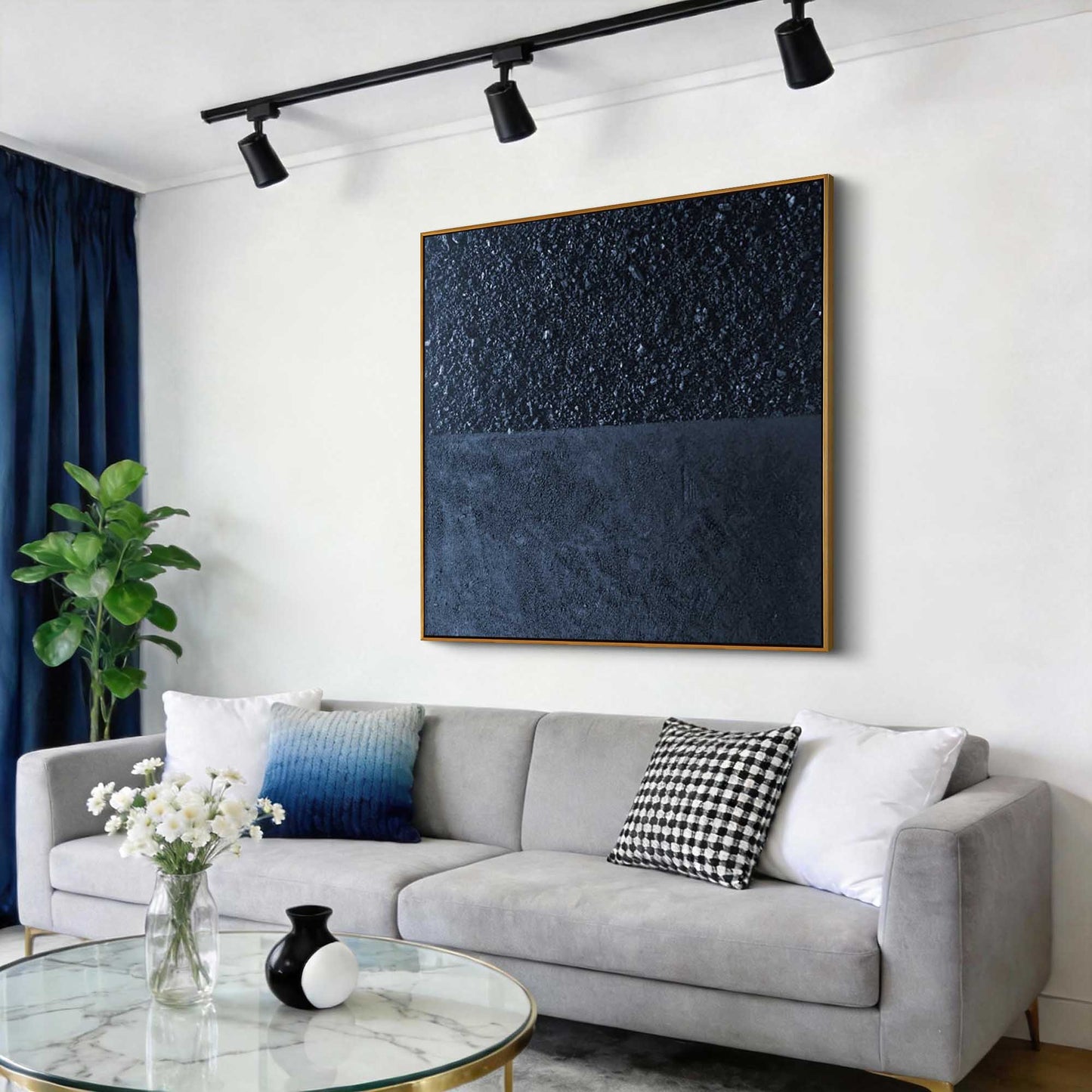 Midnight Split Textured Painting