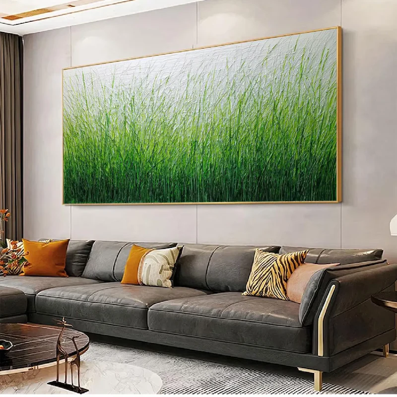 Verdant Breeze Grassland Painting