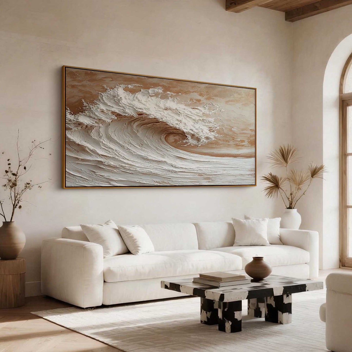 Sunlit Surf Wave Painting