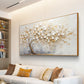 Golden Blossom Tree Impasto Canvas Art