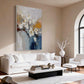 Elegant White Magnolia Impasto Vase Painting