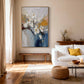 Elegant White Magnolia Impasto Vase Painting