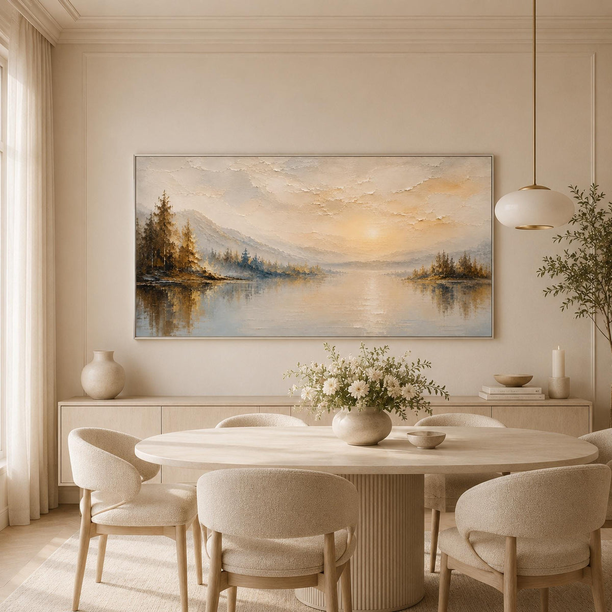 Amber Hush Lake Landscape Painting