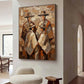 Cultural Trio – Earthy Textured Folk Art Painting