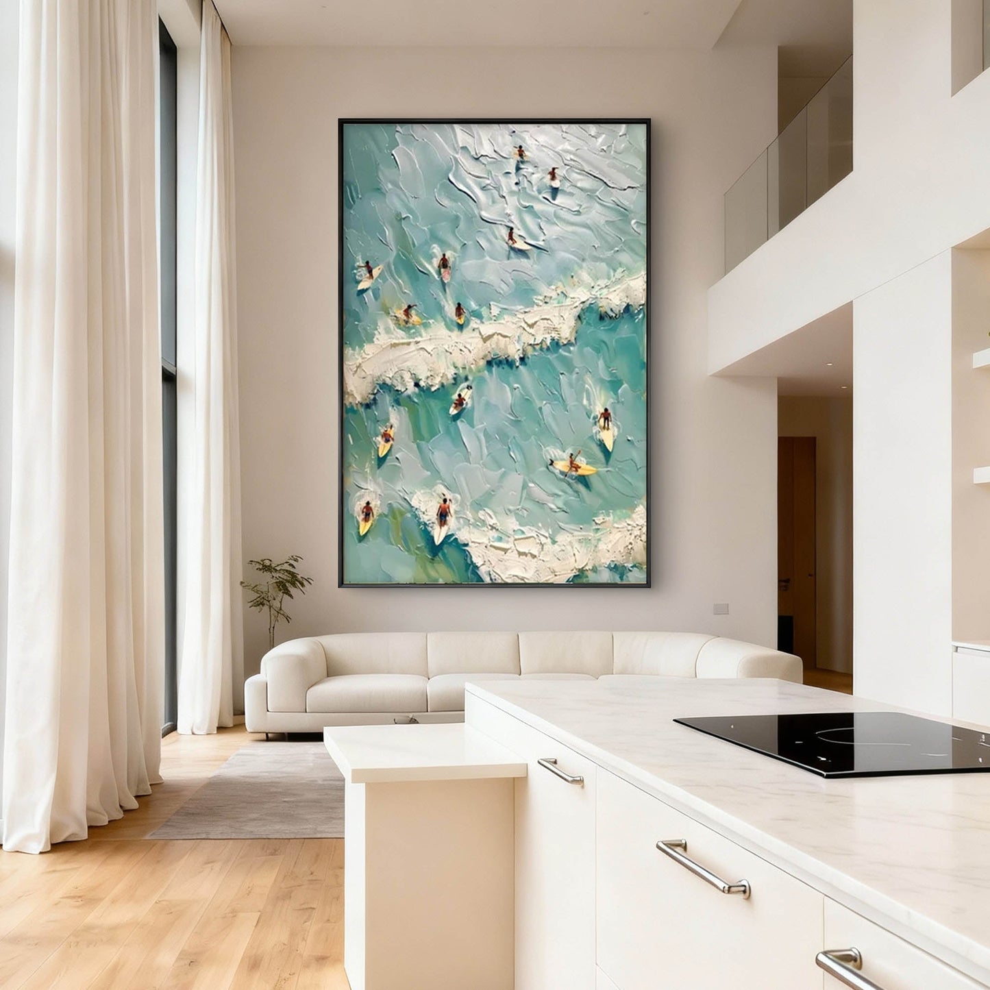 Coastal Surf Impasto Ocean Oil Painting