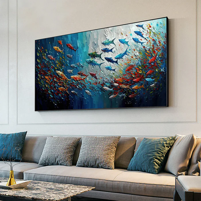 Colorful Fish Abstract Painting