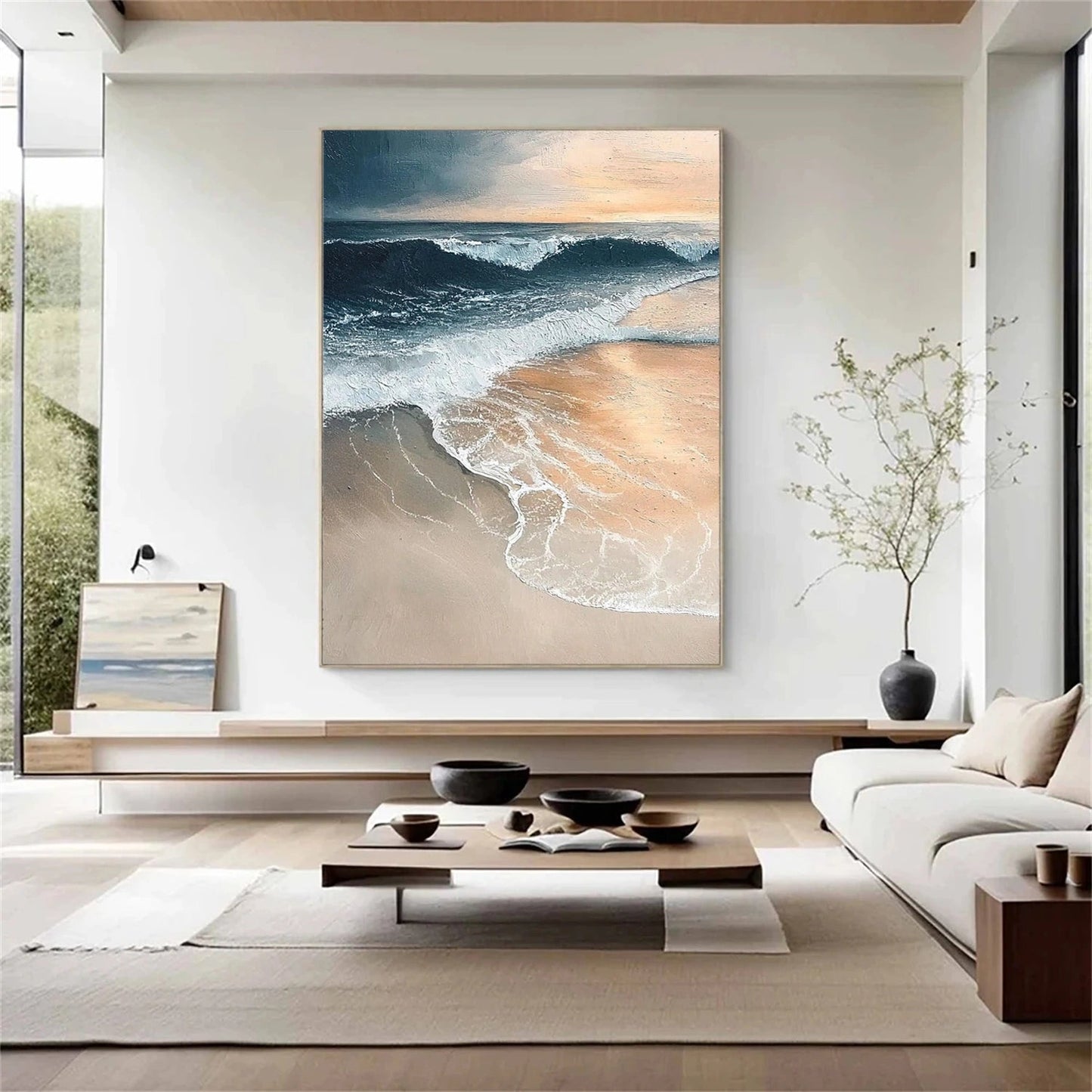 Sunset Tide-Warm Beach Painting