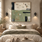 Muted Horizon Green Abstract Painting