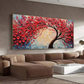 Red Blossom Textured Painting