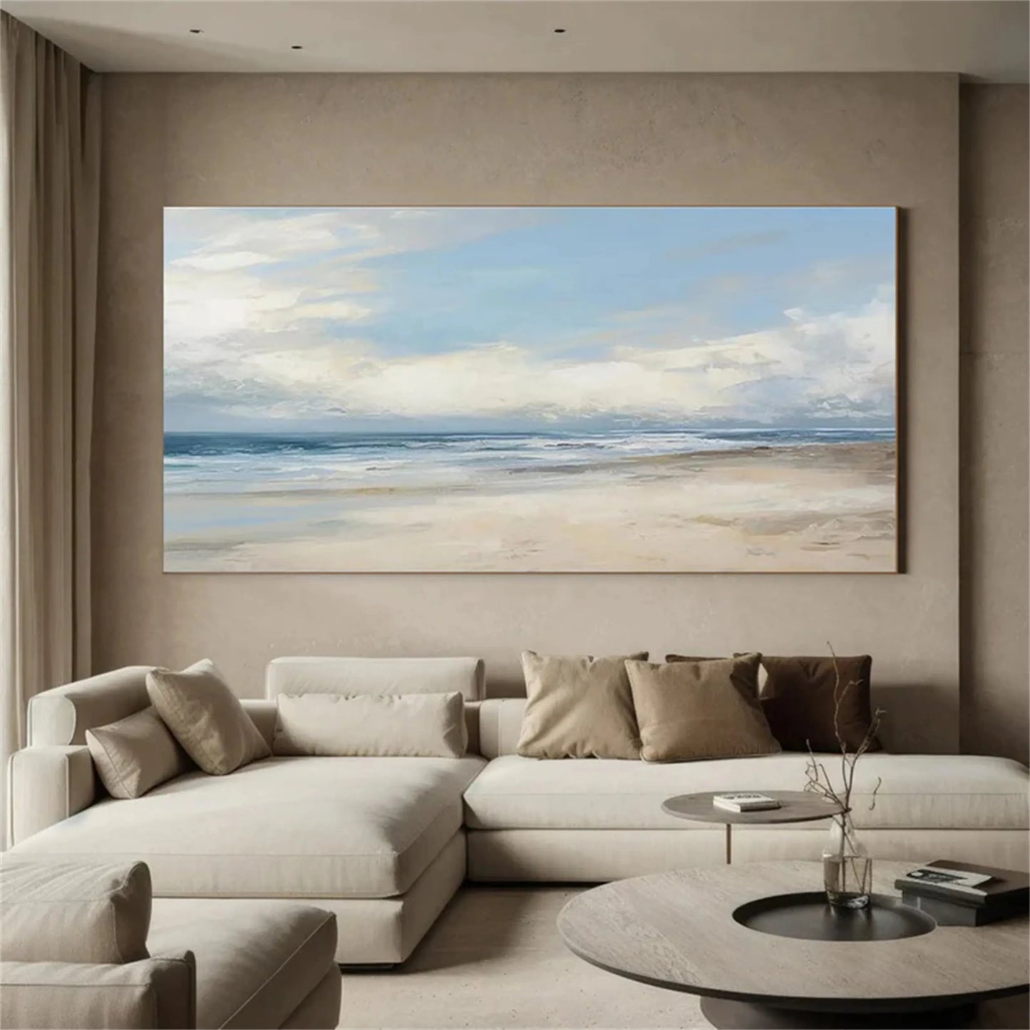 Azure Crest-Blue Ocean Wave Painting