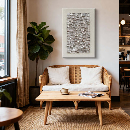 Squared Calm Neutral Textured Wall Art
