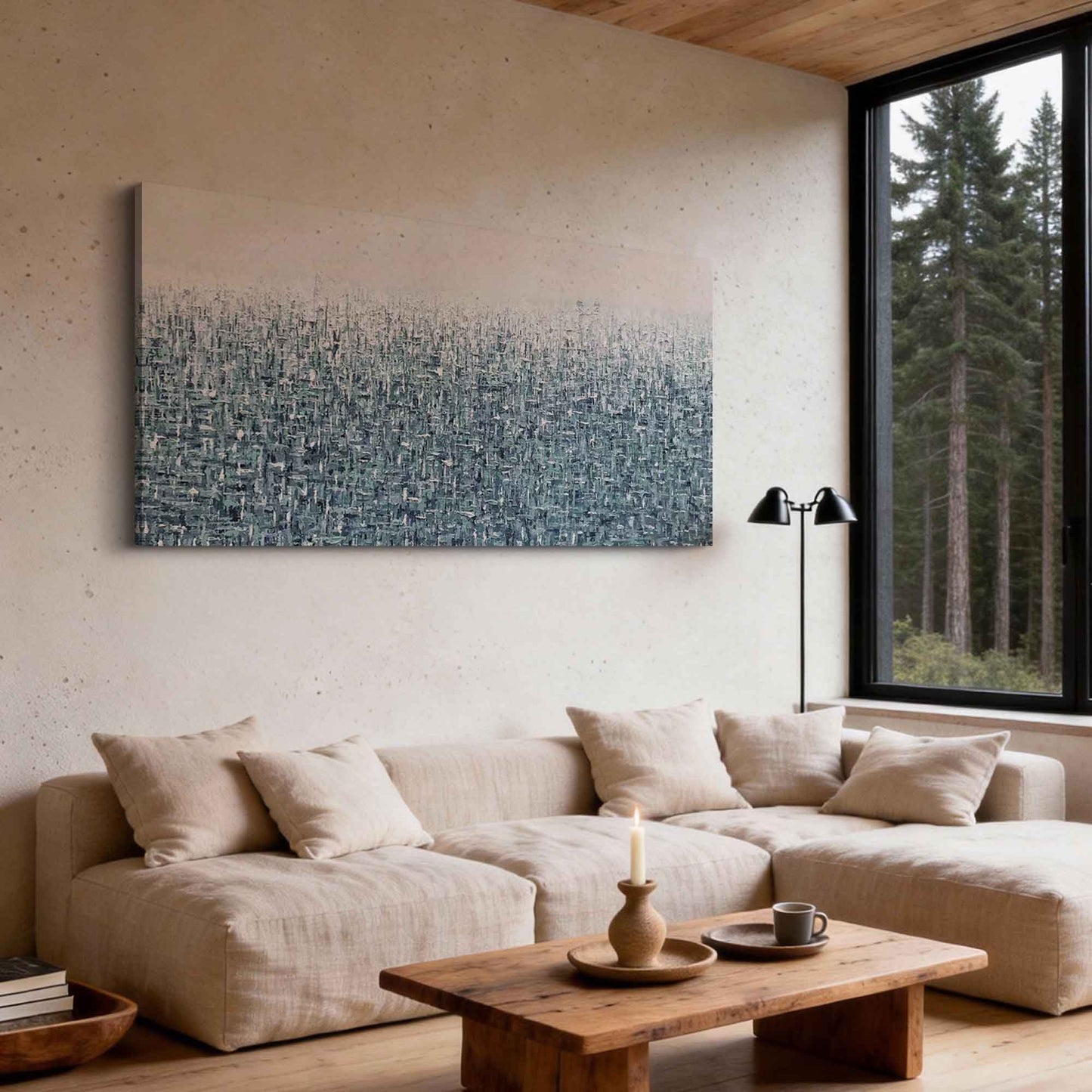 Teal Haze Abstract Painting