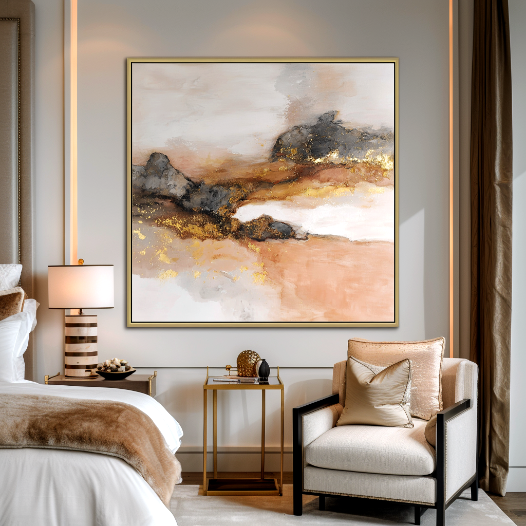 Gold Abstract Landscape Painting #ART53